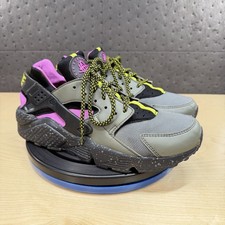 Nike Air Huarache Shoes Men Size 8 Gray Purple Volt Sneakers AH9710-002