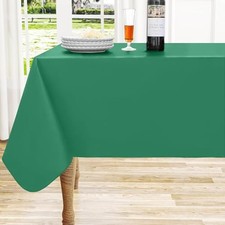 Rectangle Vinyl Tablecloth, Waterproof 84" x 60" Rectangular 1 Emerald Green