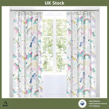Magical Unicorn Rainbow Kids Curtains 2 Panels 66 x 72 Inch Light Filtering