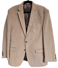 VTG Ralph Lauren Mens Blazer 44L Beige Corduroy Sport Coat Preppy Chaps
