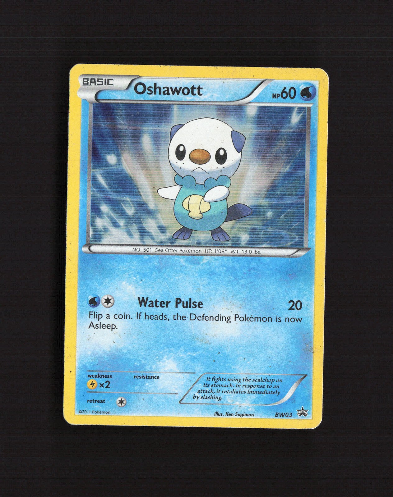 Oshawott BW03 Black & White Black Star Promo Holo Pokemon Card MP