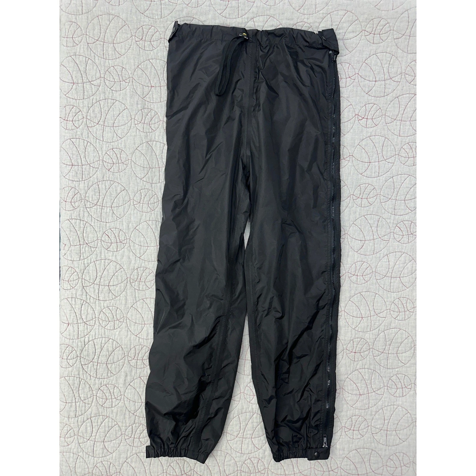 REI Rain Pants Black Gore-Tex Full Side Zip Vintage Made in USA / Mens Small