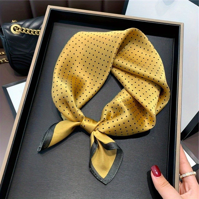 100% Natural Mulberry Silk Scarf Gift Bundle – Golden Polka Dot Design