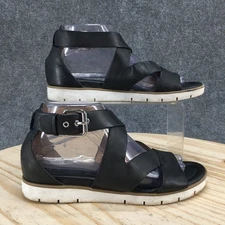 Sofft Sandals Womens 8 M Mirabelle Strappy Black Leather Casual Open Toe 1288701
