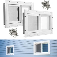 2 Pack Basement Home Window 16'' X 8'' Mini Basement Windows Replacement with Gl