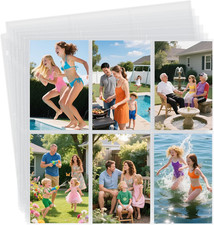 4x6 Photo Album Refill Pages for 3 Ring Binder, 20 Pack Vertical Clear Plastic P