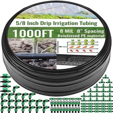 1000 ft 5/8 Inch Drip Tape Irrigation Kit Drip Tape 8 Mil 8" Spacing Hose Gar...
