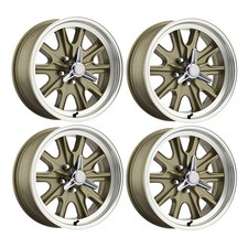 Legendary Wheel Co. 17x7 17x8 Hb45 Alloy Wheel Set Mustang 65-73 Gold Ha...