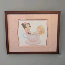 Disney Precious Moments Minnie & Alice 15x19 Framed Art Aaron Brothers Teacup