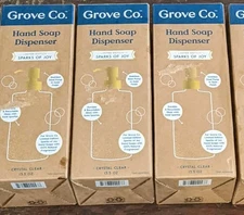 3 Lot Grove Co. Hand Soap Dispenser Limited  Sparks Of Joy Crystal Clear 13.5Oz