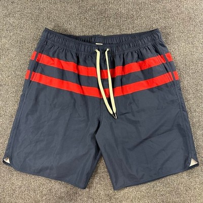 Fair Harbor Men s Anchor Trunks Red Stripe 8  E Waist Lined Swim Bottoms XL