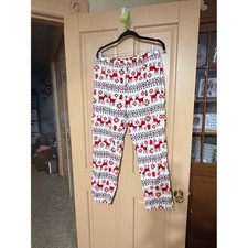 Hanna Andersson Red and White Reindeer Print Joggers