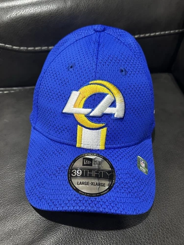 Los Angeles Rams Hat Cap Men’s L/XL Blue NFL Stretch Fit New Era NEW 39Thirty