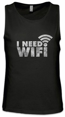I Need Wifi Herren Tank Top Smartphone Handy Internet Addicted Süchtig Smombie