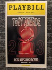 June 8, 2003 57th Annual Tony Awards Program Playbill Radio City Music Hall