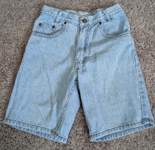 Vintage Boys Bugle Boy 1990's Size 12R Long Denim Jean Shorts Lightwash VGVC