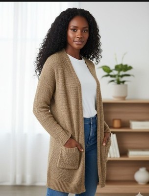 Love Ellie Long Open Front Cardigan With Pockets Women Size M