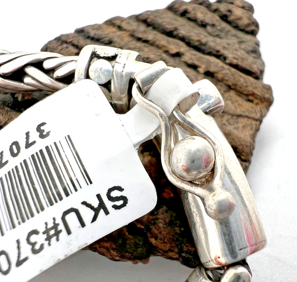 Solid Sterling Silver 18" woven chain necklace Ba… - image 4