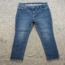 Old Navy Mid Rise Boyfriend Jeans Womens 18 Blue Wash Distressed Stretch Denim