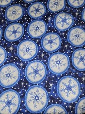 Fabric Traditions 2005 Snowflakes Stars Cotton Fabric 3.5 Yards X 45" Wide