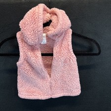 Carter  s Baby Girl Pink Fleece Zip-up Hooded Sleeveless Vest Size 18months