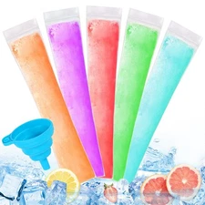 300 Disposable Ice Popsicle Mold Bags Comes W/ A Funnel, BPA Free Freezer Tubes