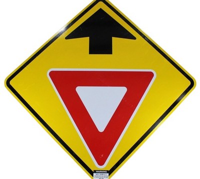 Yield Ahead Road Sign 30x30 Authentic Reflective Highway
