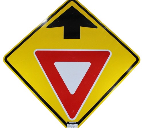 Yield Ahead Road Sign 30x30 Authentic Reflective Highway