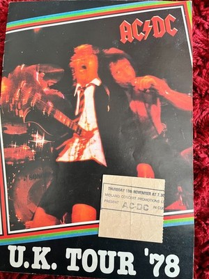 ACDC 1978 IYWB YGI RARE PROGRAM AND STUB BON SCOTT MALCOLM ANGUS YOUNG PHIL RUDD
