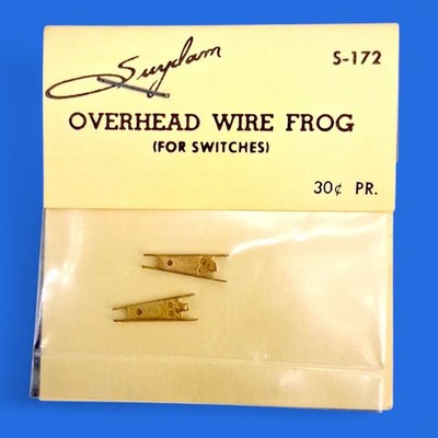 Suydam S-172 HO Overhead Wire Frog for Switches 2 Pieces
