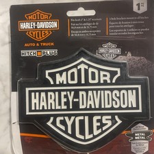 Harley Davidson Bar Shield Black White Hitch Plug Cover 2 1.25 Receiver Plug Harley Davidson Bar Shield Black White Hitch Plug Cover 2 1.25 Receiver Plug