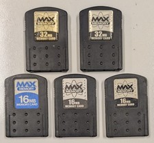5 Lot of PlayStation 2 PS2 Max Memory Cards 16MB 32MB