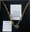 Nolan Miller Gold Tone Chunky Link Necklace w/ Pavé Crystal Toggle 19” With Box — photo 2
