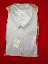 New Men's Eagle Long Sleeve Blue Mist Button Down Dress Shirt - 18 / 36-37