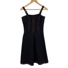 Tripp NYC black lace up corset dress steam punk