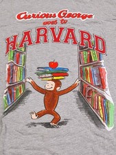 Y2K Early 2000's Curious George Goes to Harvard t-shirt Large