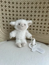 Pottery Barn Kids Lamb Critter Plush Pacifier Holder (1) NWOT OPEN BOX
