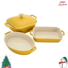 Staub Stoneware 4-pc, Mixed Baking Dish Set, Citron
