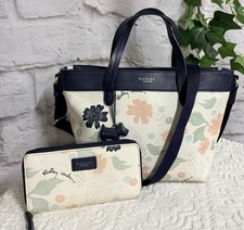 👜RADLEY “Painterly” Medium Textured PVC Multiway Grab Bag And Purse Set, Chalk