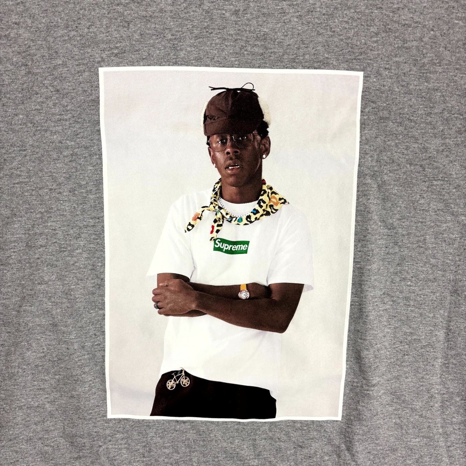 Supreme Tyler The Creator Photo Tee 2XL Heather Grey Graphic T-Shirt Mens New thumbnail 3