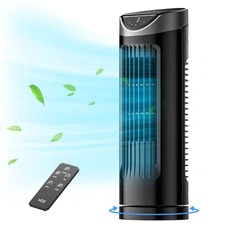 VCK Personal Tower Fan, 80° Oscillation, 3 Speeds Cooling Fan w/Remote & Timer