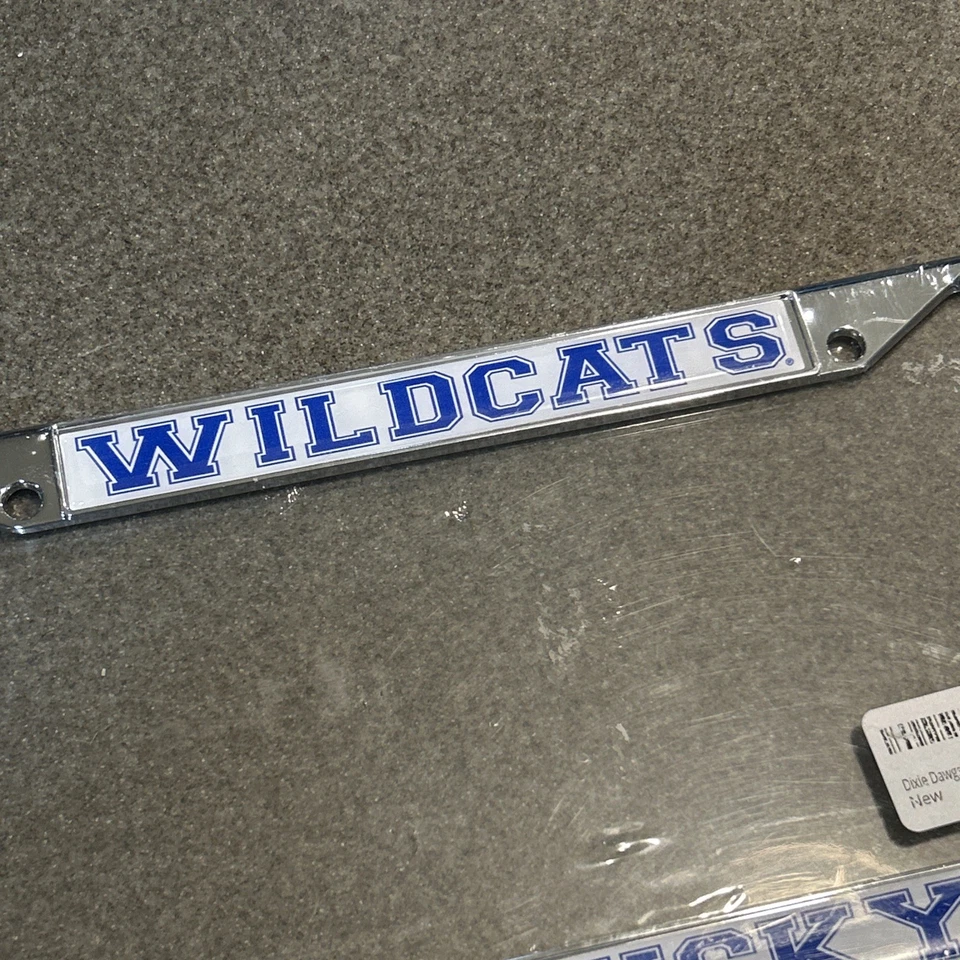 Placa de licença NCAA Kentucky Wildcats prata metal quadro artesanato novo - Imagem 2 de 4
