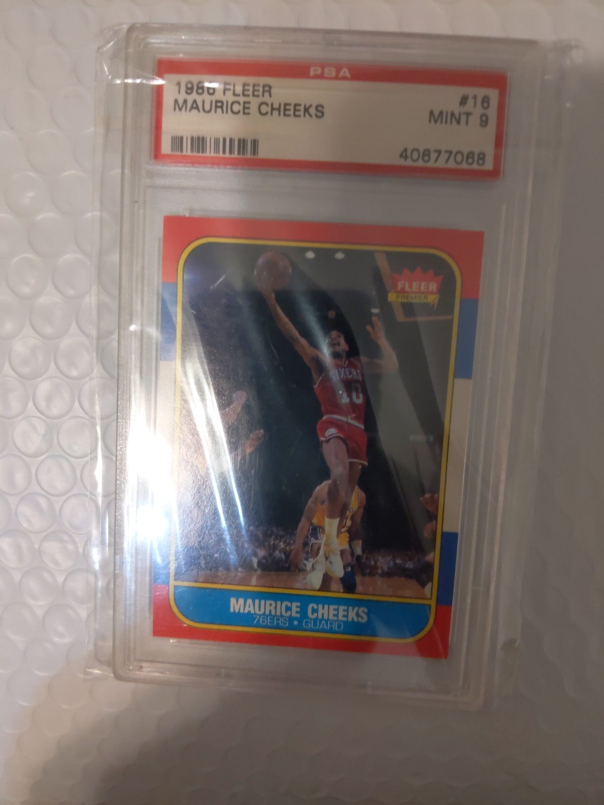 1986 Fleer Basketball- #16 Maurice Cheeks - PSA 9