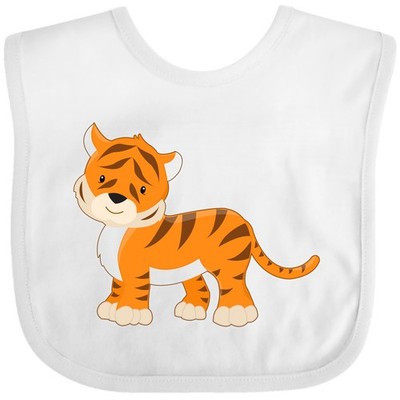 Inktastic Tiger Baby Bib Orange Striped Zoo Animal Friendly Smiling Clothing