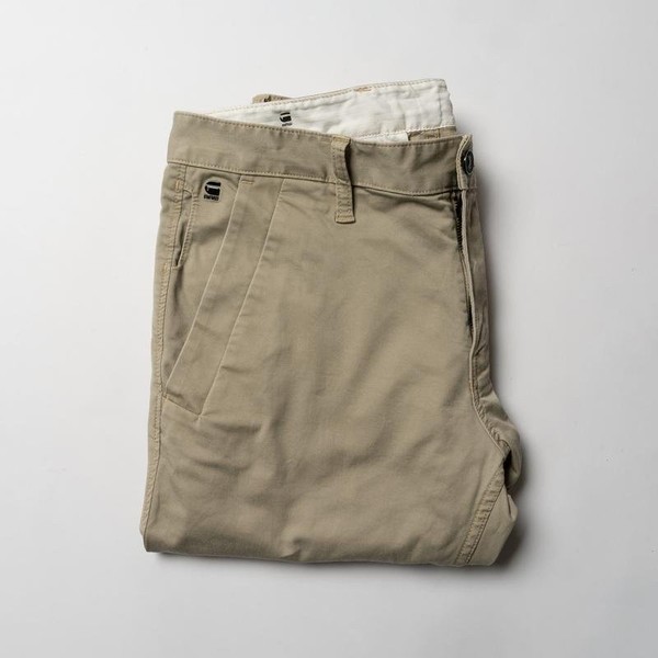 Men G-Star Raw Trousers Beige Cotton 33 / L / 48