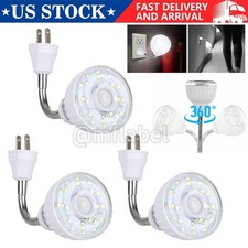 LED Sensor Night Light Motion-Activated AC Outlet Plug-In Wall Stair Lamp Indoor