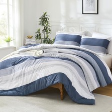 Litanika Full Comforter Set Mineral Blue - 3 Pieces Lightweight Fluffy Beddin...