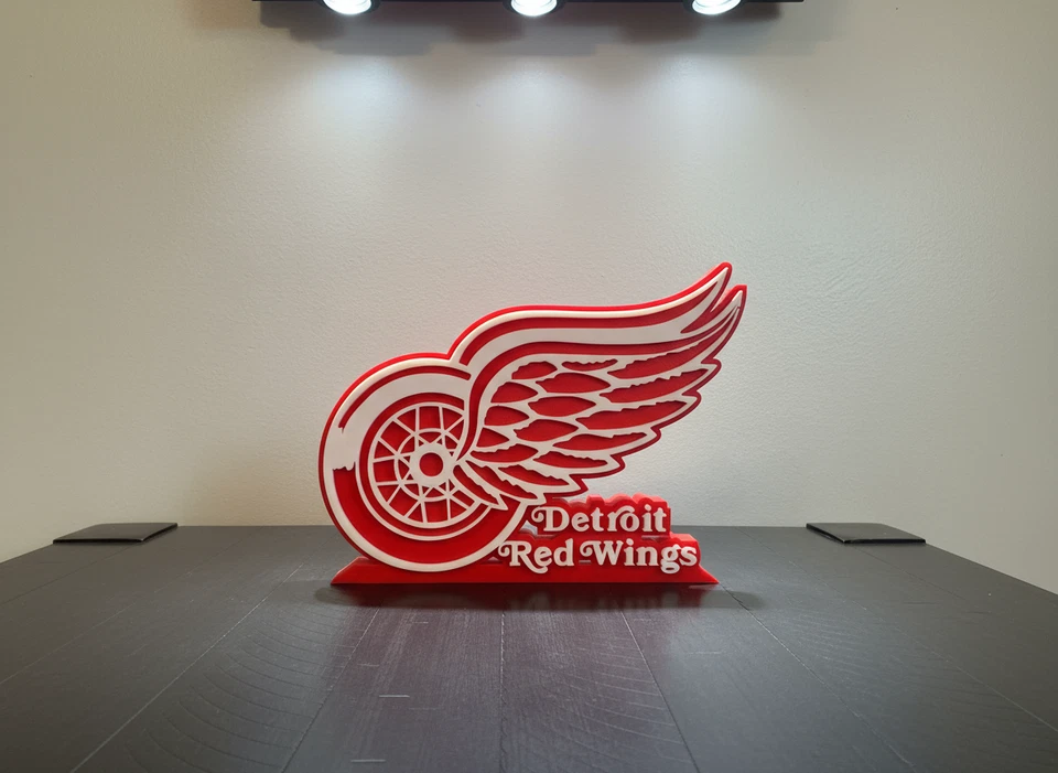 Detroit Red Wings 3D Sign -- Man Cave Shelf Desk Display NHL Hockey - Image 2 of 4
