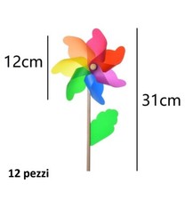 12 Pezzi Girandole A Vento Colorate In Legno Foglia Scaccia Uccelli 12cm bal