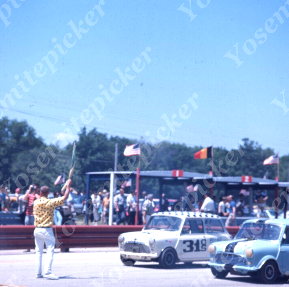 A20  Original slide 1960's Mini Cooper race cars 966a